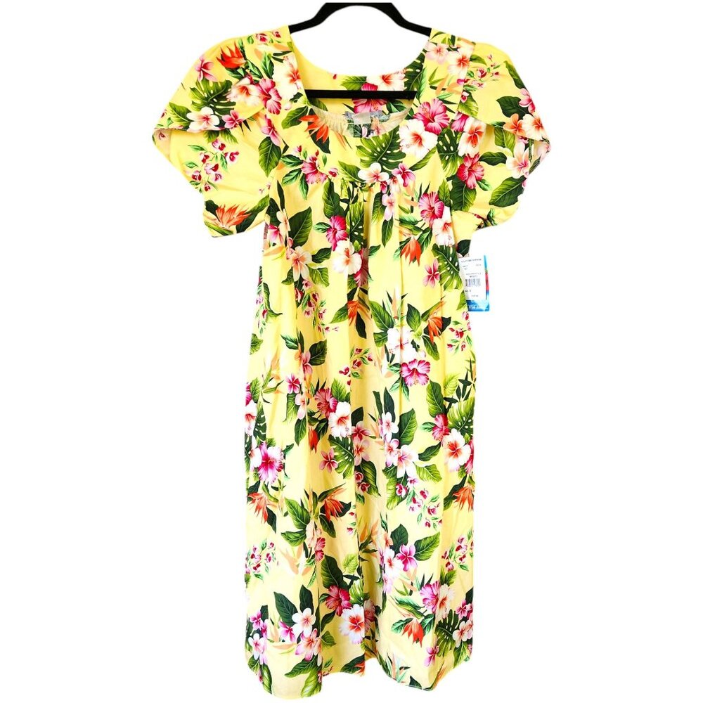 Authentic Hawaiian Hibiscus Dress Miu Miu Made in Hawaii Size Small NEW w/Tag